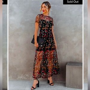 Vici Immeasurable Joy Mesh Maxi Dress Size XS NWT